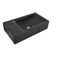 SaniSupply Recto mini fontein natuursteen 36x18x10 cm zwart
