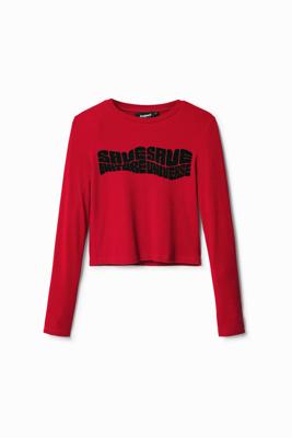 Cropped T-shirt "Save Nature" - RED - XL