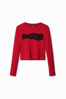 Cropped T-shirt "Save Nature" - RED - M