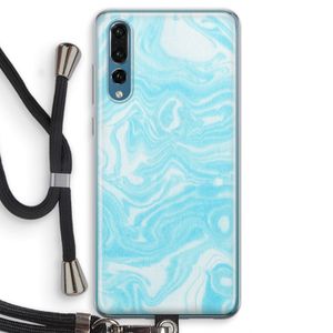 Waterverf blauw: Huawei P20 Pro Transparant Hoesje met koord