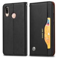 Kneed huid textuur horizontale Flip lederen case voor Huawei P30 lite met fotolijst & houder & card slots & portemonnee (zwart)