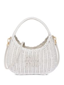 Miu Miu mini sac porté épaule Wander en osier - Blanc