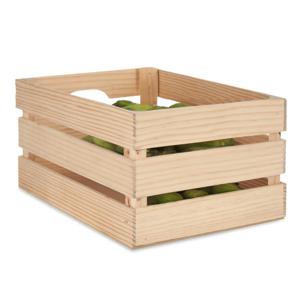 Fruitkisten opslagbox - open structuur - naturel - hout - L36 x B26 x H18 cm