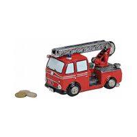 Brandweerwagen spaarpot 16 cm - thumbnail