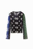 Tulen T-shirt geometrische patch - BLACK - XL