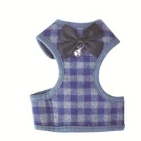 Verstelbare Bow Plaid vest lead pull touw leiband voor kat hond huisdier (S)