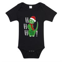 Kerst baby rompertje - zwart - sneeuwpop dino- hohoho - Kerst cadeau - thumbnail