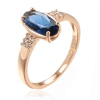 Cilla Jewels Damesring met Blauwe Zirkonia en Roségouden Plating-18mm