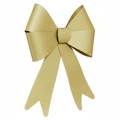 Feeric Christmas Decoratie strik - goud - glitter - 30 cm - pvc - Bruiloft/feest versiering