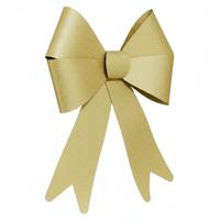 Feeric Christmas Decoratie strik - goud - glitter - 30 cm - pvc - Bruiloft/feest versiering