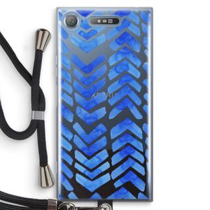 Blauwe pijlen: Sony Xperia XZ1 Transparant Hoesje met koord