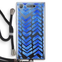 Blauwe pijlen: Sony Xperia XZ1 Transparant Hoesje met koord