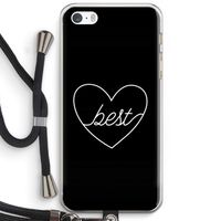 Best heart black: iPhone 5 / 5S / SE Transparant Hoesje met koord