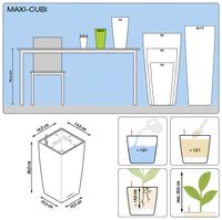 LECHUZA MAXI-CUBI Plantenpot Vrijstaand Acrylonitrielbutadieenstyreen (ABS) Metallic Binnen - thumbnail