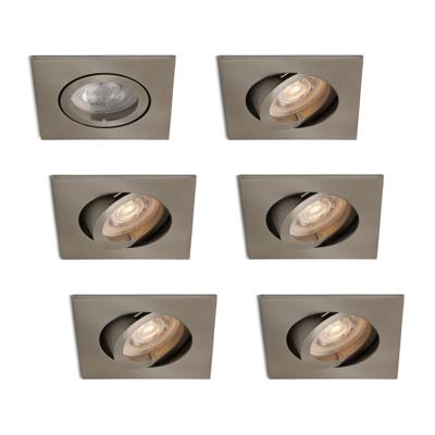 Complete set 6 stuks LED-spot Felice RVS GU10 dimbaar 4.2 Watt