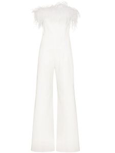 16Arlington combinaison bustier Taree bordée de plumes - Blanc