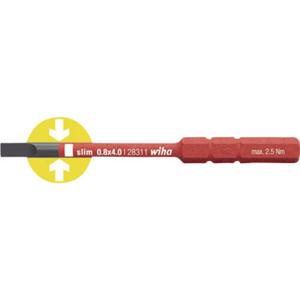 Wiha SlimBit electric Werkplaats Plat Verwisselbare kling 4 mm 75 mm Geschikt voor Wiha Torque