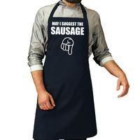 May i suggest the sausage cadeau katoenen schort navy heren