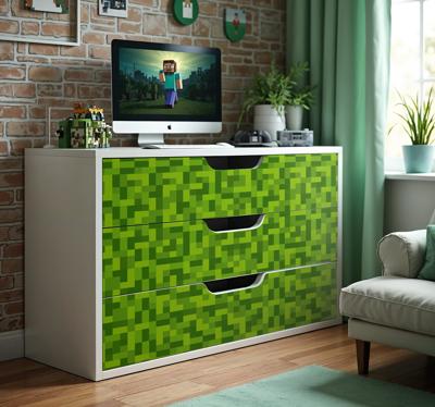 Groen vierkant gaming-ontwerp meubel sticker