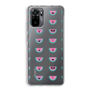 Smiley watermeloenprint: Xiaomi Redmi Note 10 Pro Transparant Hoesje