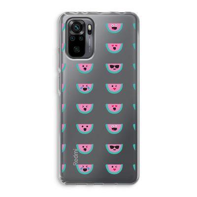 Smiley watermeloenprint: Xiaomi Redmi Note 10 Pro Transparant Hoesje
