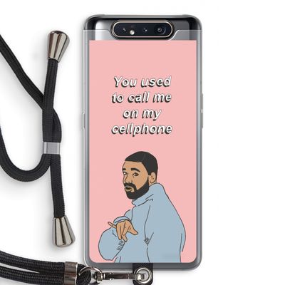 Hotline bling: Samsung Galaxy A80 Transparant Hoesje met koord
