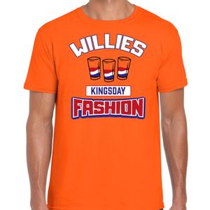 Oranje Koningsdag t-shirt - Willies Kingsday fashion - shotjes - heren