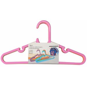 Edco Kledinghangers 8x stuks voor kinder/babykleding - roze/groen/oranje - 29 x 0,2 x 15 cm   -