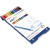 EDU3 Edu jumbo kleurpotlood, dikte 10 mm, vulling 6,25 mm, diverse kleuren, 12 stuk/ 1 doos EDU3 Edu jumbo kleurpotlood, dikte 10 mm, vulling 6,25 mm, diverse kleuren, 12 stuk/ 1 doos