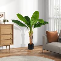 2-delige set Kunstplant Tropische Palm 107 cm Kunstmatige Paradijsvogelplant Groen