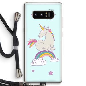 Regenboog eenhoorn: Samsung Galaxy Note 8 Transparant Hoesje met koord