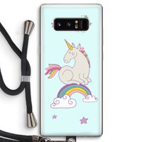 Regenboog eenhoorn: Samsung Galaxy Note 8 Transparant Hoesje met koord Regenboog eenhoorn: Samsung Galaxy Note 8 Transparant Hoesje met koord