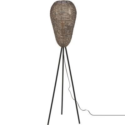 LED Vloerlamp - Trion Ziya - 1 Lichtpunt - E27 Fitting - Rond - Oud Brons - Metaal