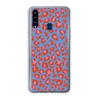 Leopard blue: Samsung Galaxy A20s Transparant Hoesje