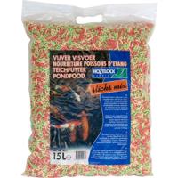HoZelock Vijversticks 3-Kleurenmix Drijvend Visvoer 15L/1650g, met Caroteen Verrijkt