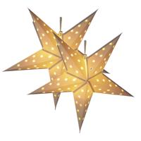 Verlichte kerstster - 2x - wit - 60 cm - op batterijen - 10 leds warm wit?- papier Verlichte kerstster - 2x - wit - 60 cm - op batterijen - 10 leds warm wit?- papier