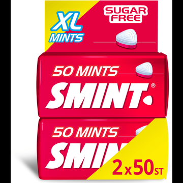 Smint XL Aardbei Suikervrij Duopack 2 x 50 stuks bij Jumbo