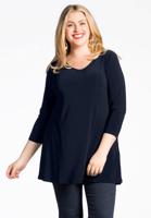 Yoek Tuniek flare v-hals | Blauw | Maat XXL