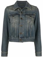 Saint Laurent veste en jean à effet délavé - Bleu - thumbnail