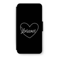 Forever heart black: iPhone SE 2020 Flip Hoesje