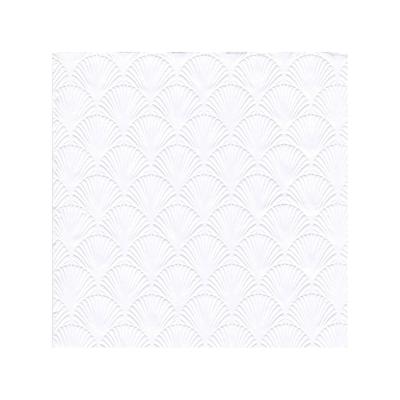 Servet Luxe - 16x - 3-laags - met schub patroon - wit - 33 x 33 cm