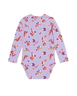 HEMA Romper met stretch bloemen paars (paars)