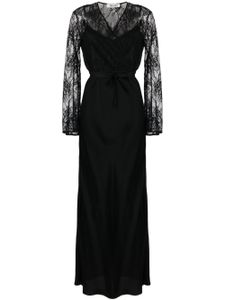 DVF Diane von Furstenberg robe longue Anisa à dentelle fleurie - Noir