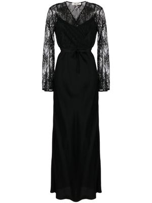 DVF Diane von Furstenberg robe longue Anisa à dentelle fleurie - Noir
