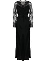 DVF Diane von Furstenberg Anisa floral-lace satin maxi dress - Noir - thumbnail