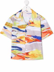 MSGM Kids chemise Cuban à imprimé graphique - Orange