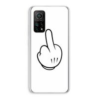 Middle finger white: Xiaomi Mi 10T 5G Transparant Hoesje