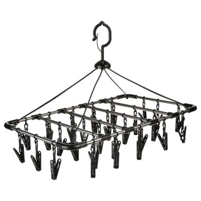 5five Droogcarrousel - zwart - kunststof - 32 knijpers - 52 x 39 cm - van kunststof - Droogrekje
