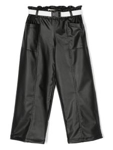 Andorine pantalon en cuir artificiel à coupe droite - Noir