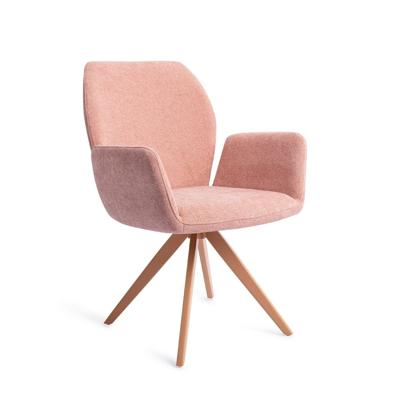 Jesper Home Draaibare Eetkamerstoel 'Misaki' Turn Peach, kleur Anemone
